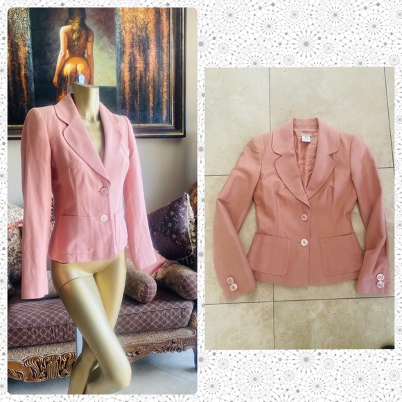 LUCA LUCA Blush Cotton 2 Button Blazer Jacket sz 40 - Picture 1 of 8